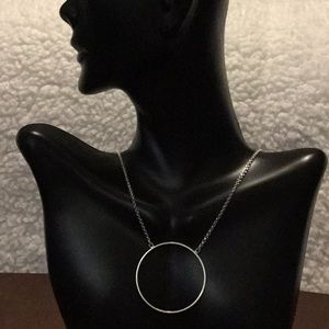 Lele Sadoughi, Silver Circle Necklace